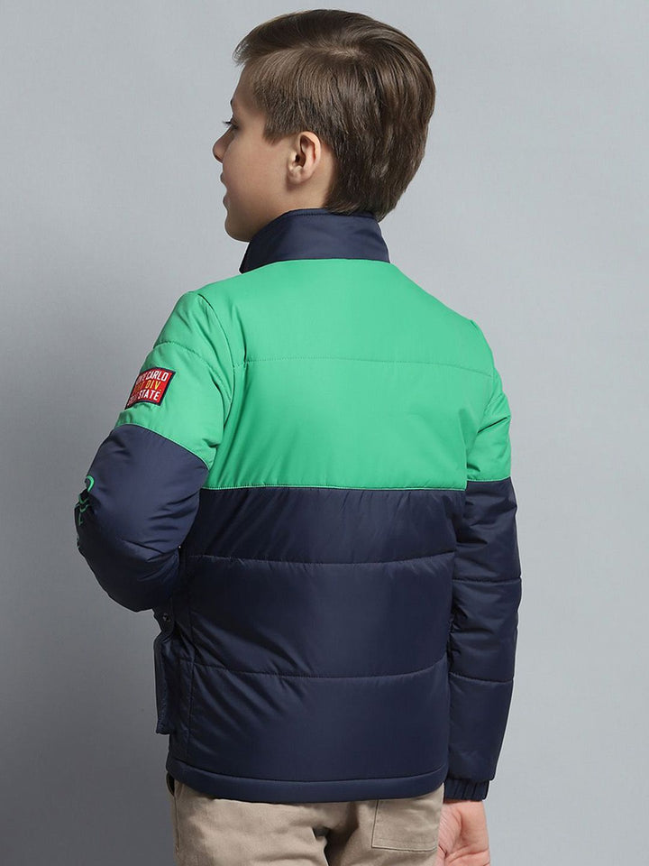 Monte Carlo Boys Mock Collar Colourblocked Casual Lightweight Padded Jacket
