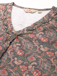 Anouk Floral Printed Kurta Set With Dupatta