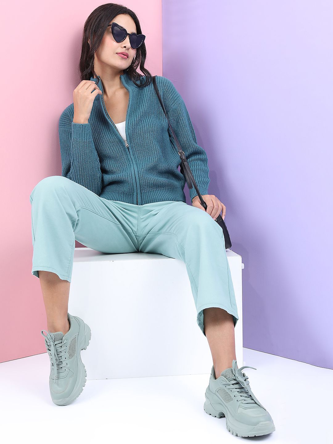 Tokyo Talkies Women Ribbed Cardigan
