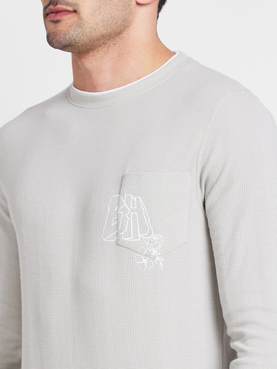 Being Human Self Design Round Neck Casual T-shirt