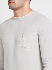 Being Human Self Design Round Neck Casual T-shirt