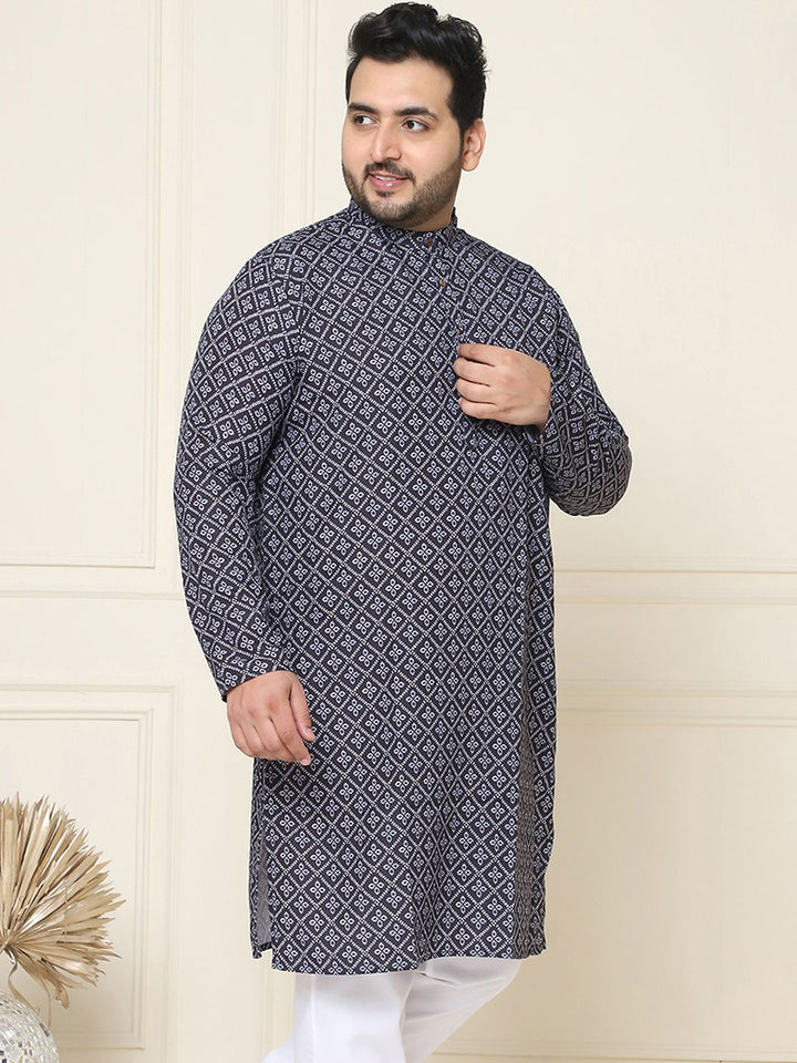 SOJANYA PLUS Motif Etnik Kurta Cotton Printed