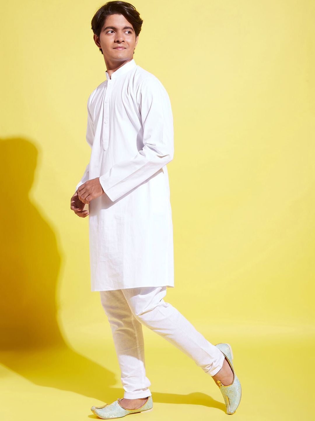 VASTRAMAY Boys White Pure Cotton Kurta with Pyjamas