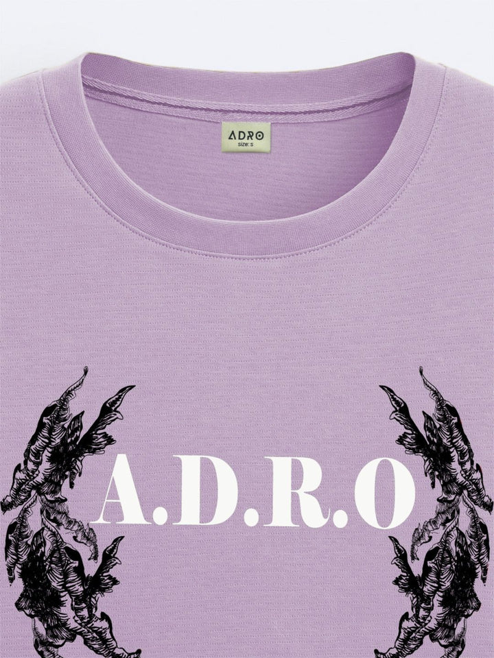 ADRO Lelaki Baju T-Shirt Bersaiz Besar Kapas Lengan Jatuh Bercetak Grafik