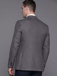 Raymond Self-Checked Slim Fit Single-Breasted Formal Blazer