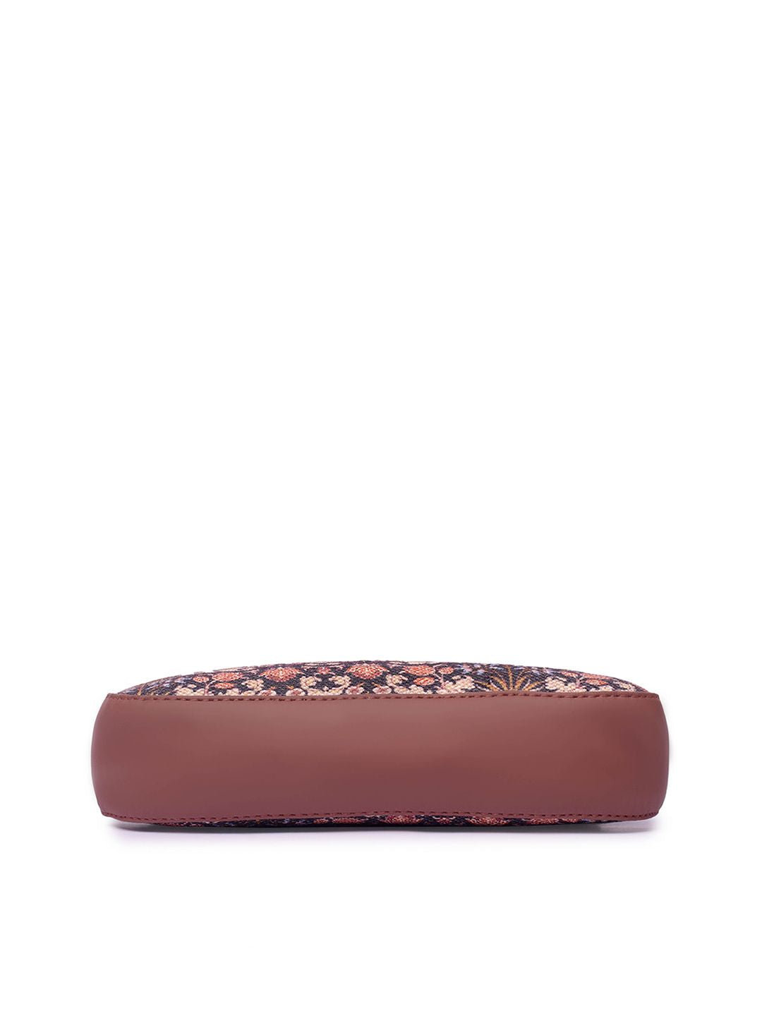 ZOUK Floral Printed Half Moon Shoulder Bag