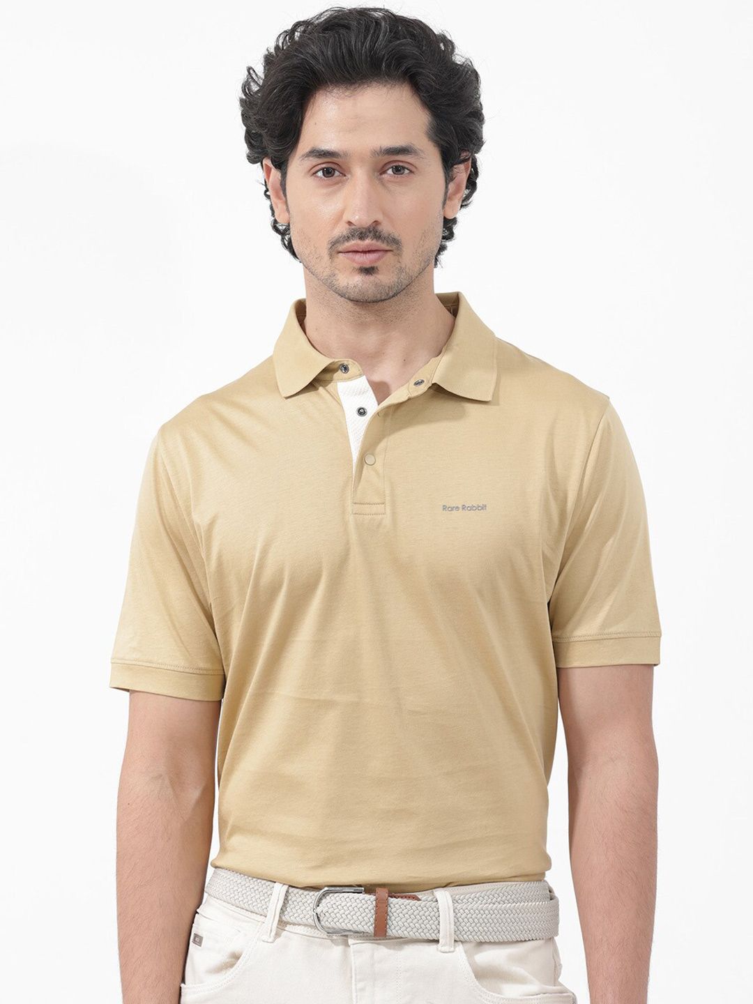 RARE RABBIT Men Keneth Regular Fit Polo Collar T-Shirt