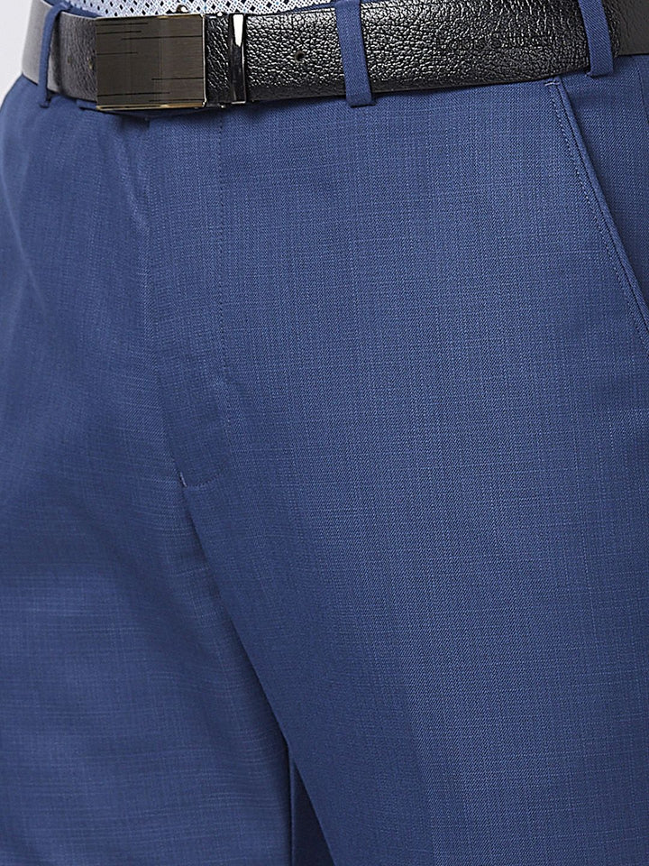 Park Avenue Men Textured Smart Fit Low-Rise Formal Trouser