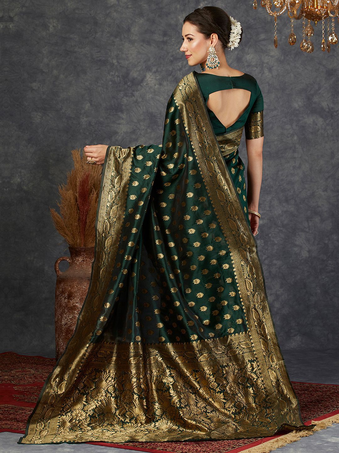 KALINI Ethnic Motifs Zari Banarasi Saree