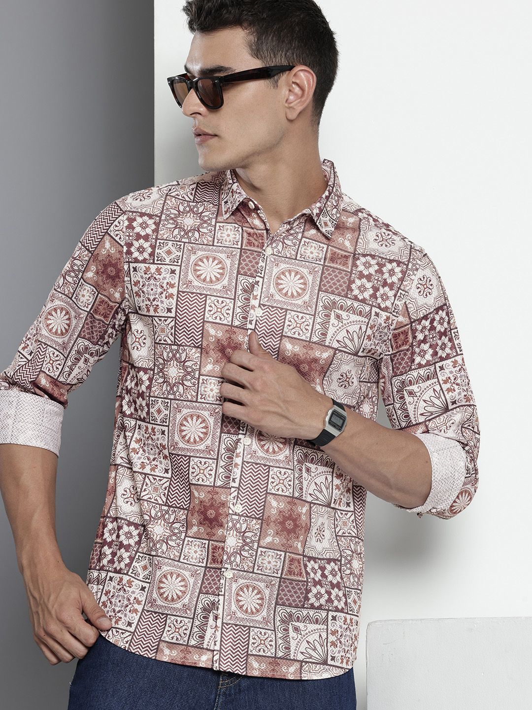 The Indian Garage Co Ethnic Motifs Printed Casual Shirt