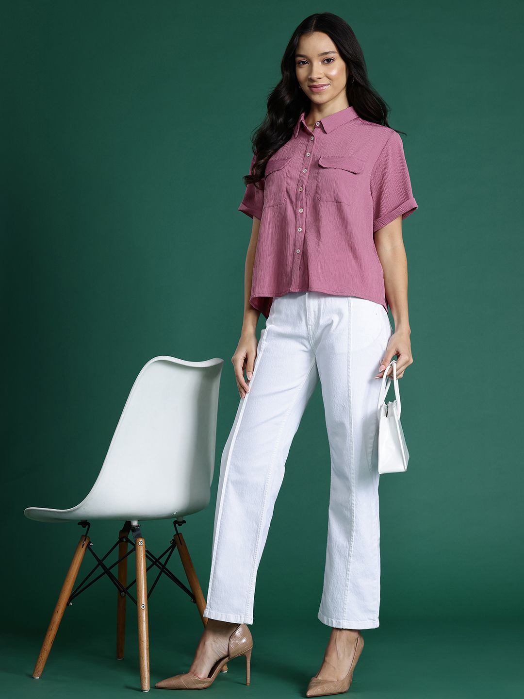 DressBerry Wrinkled Effect Casual Shirt