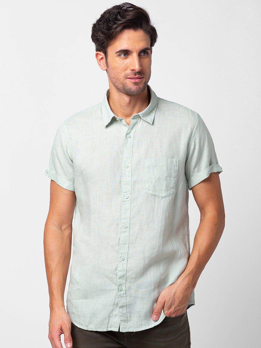 SPYKAR Men Casual Linen Shirt