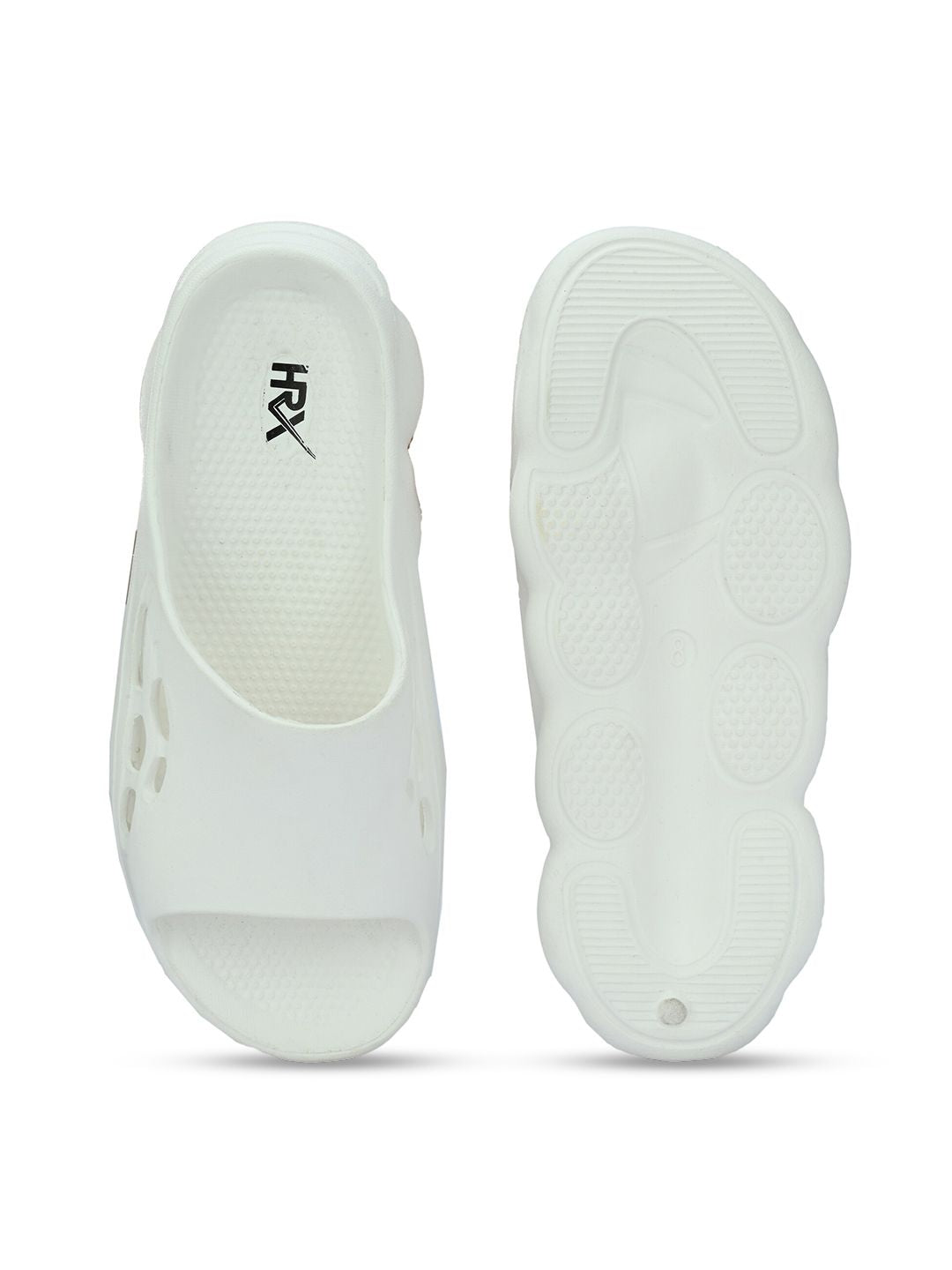 HRX by Hrithik Roshan Men White Rubber Sliders