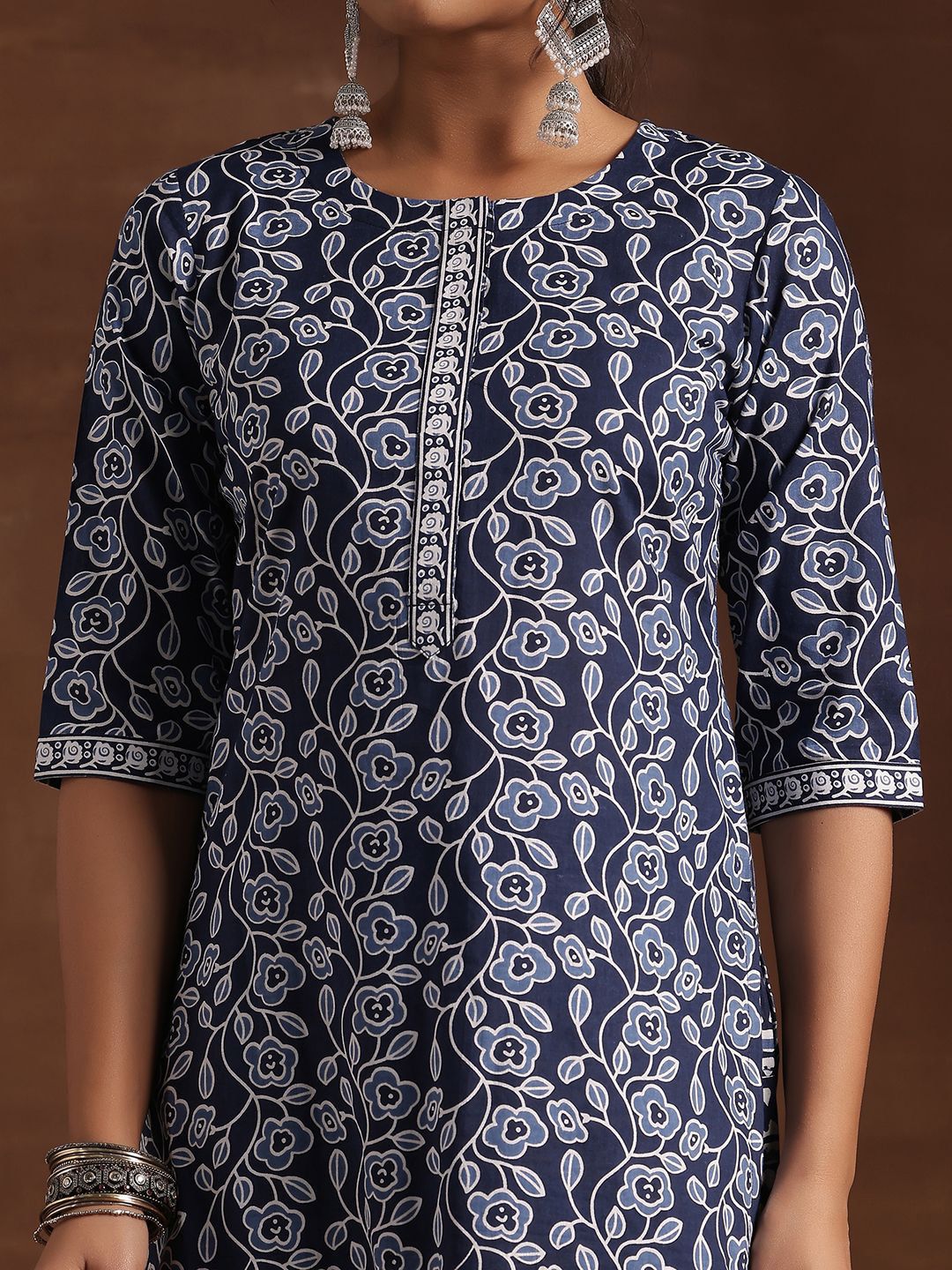 Libas Floral Printed Pure Cotton Kurta with Salwar & Dupatta