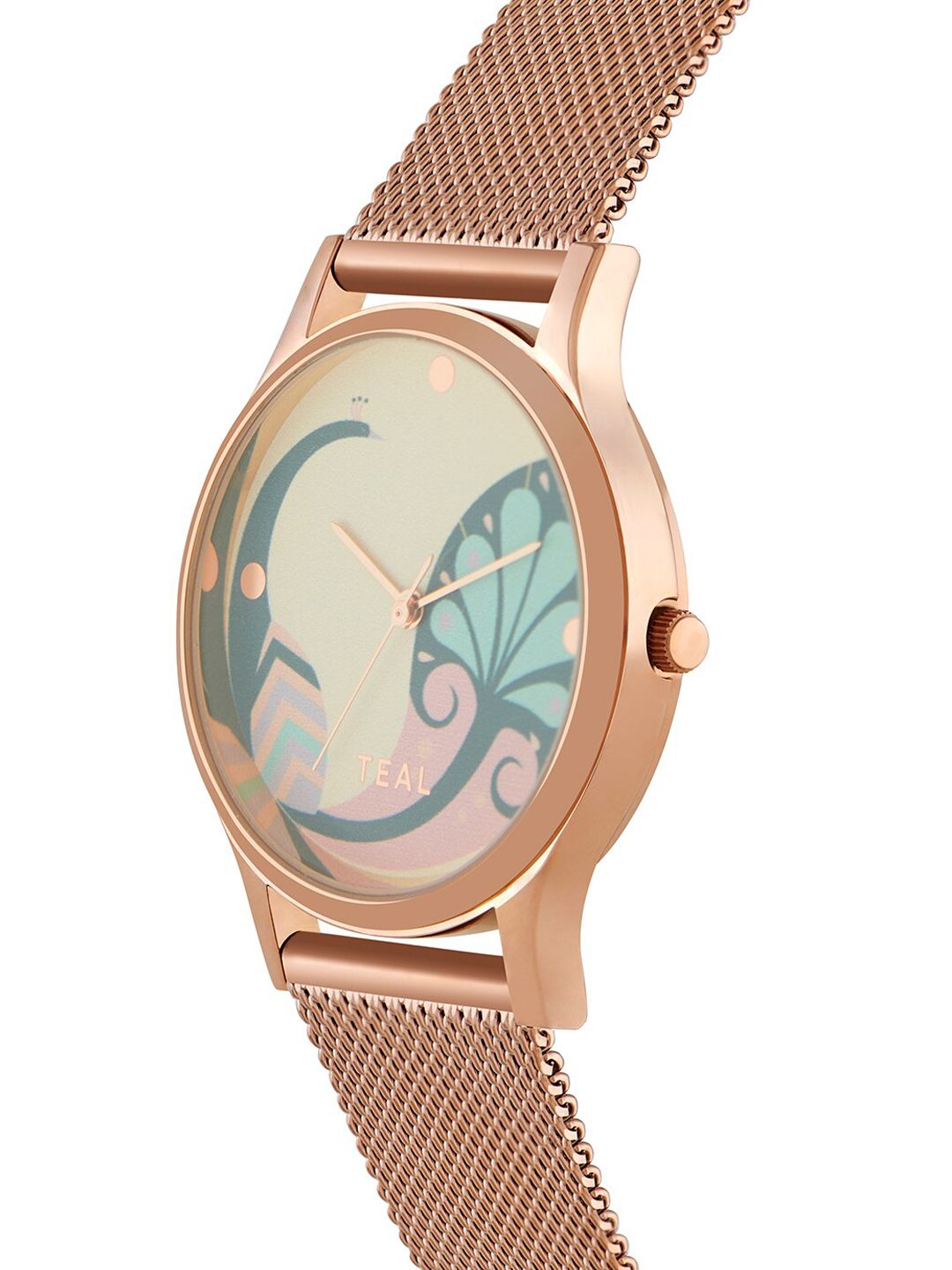 TEAL BY CHUMBAK Women Brass Dial & Stainless Steel Wrap Around Straps Analogue Watch