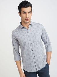 Park Avenue Slim Fit Checked Pure Cotton Casual Shirt