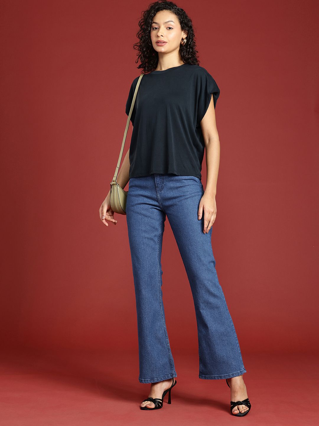 all about you Women Slim Bootcut Fit High-Rise Light Fade Stretchable Jeans
