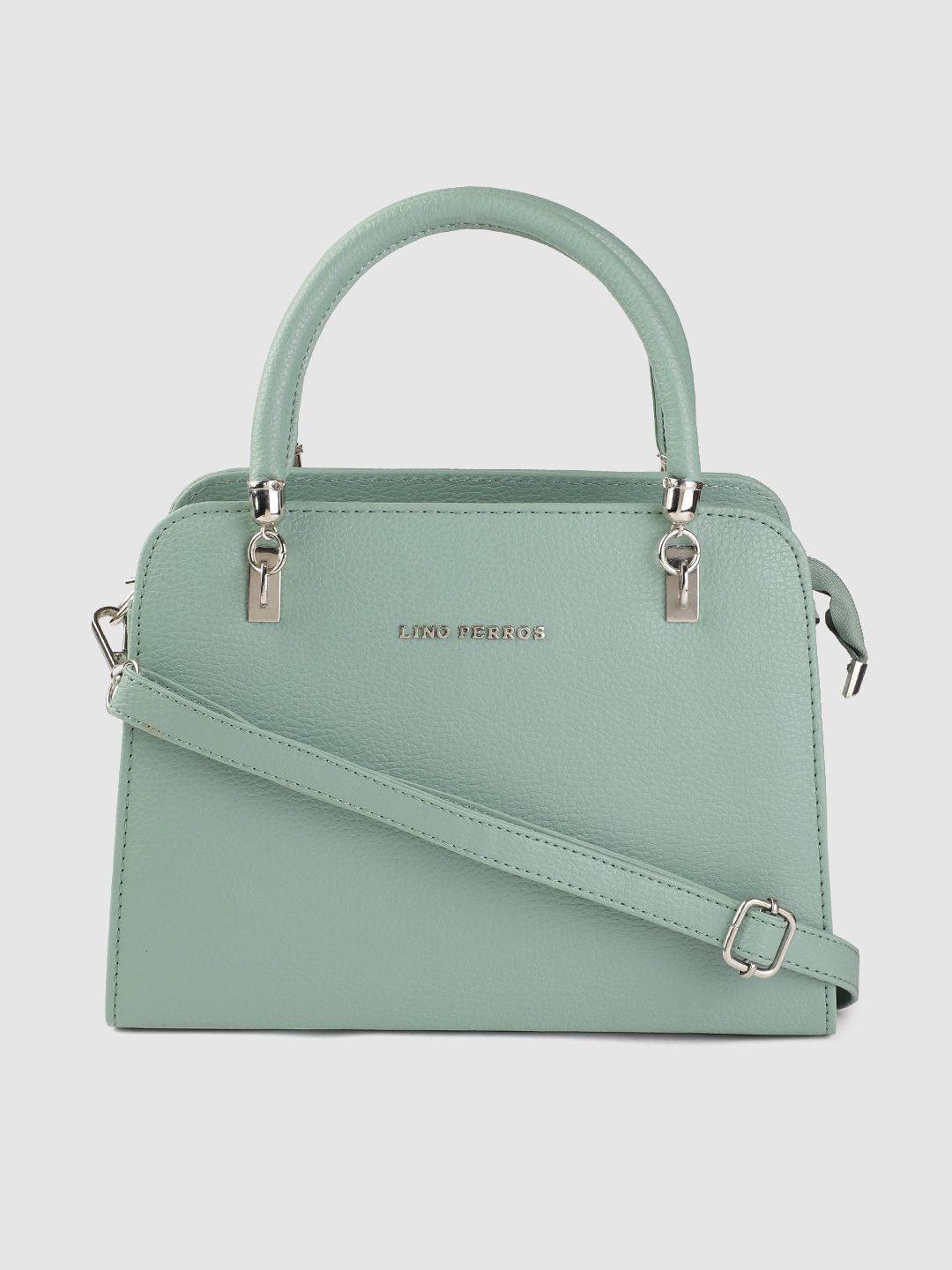 Lino Perros Sea Green Solid Structured Handheld Bag