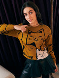 Berrylush Graphic Printed Acrylic Pullover