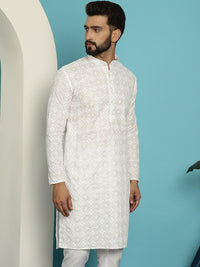 SOJANYA Ethnic Motifs Embroiedred Seqence Pure Cotton Straight Kurta