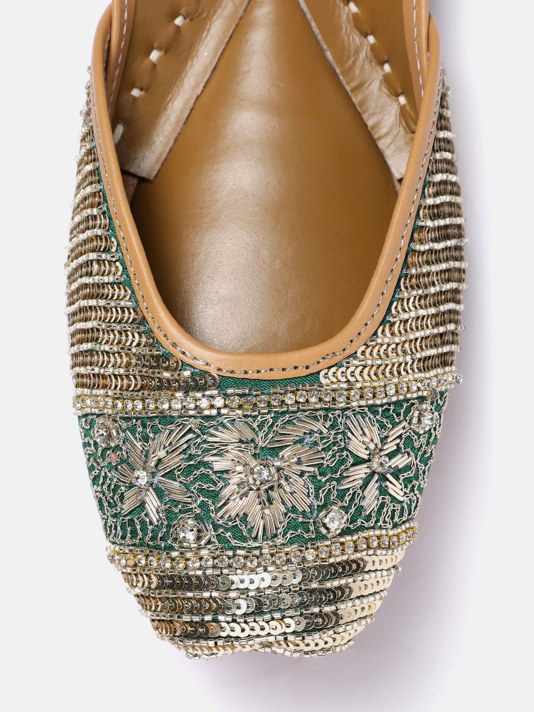 House of Pataudi Leather Embellished Ethnic Mojaris