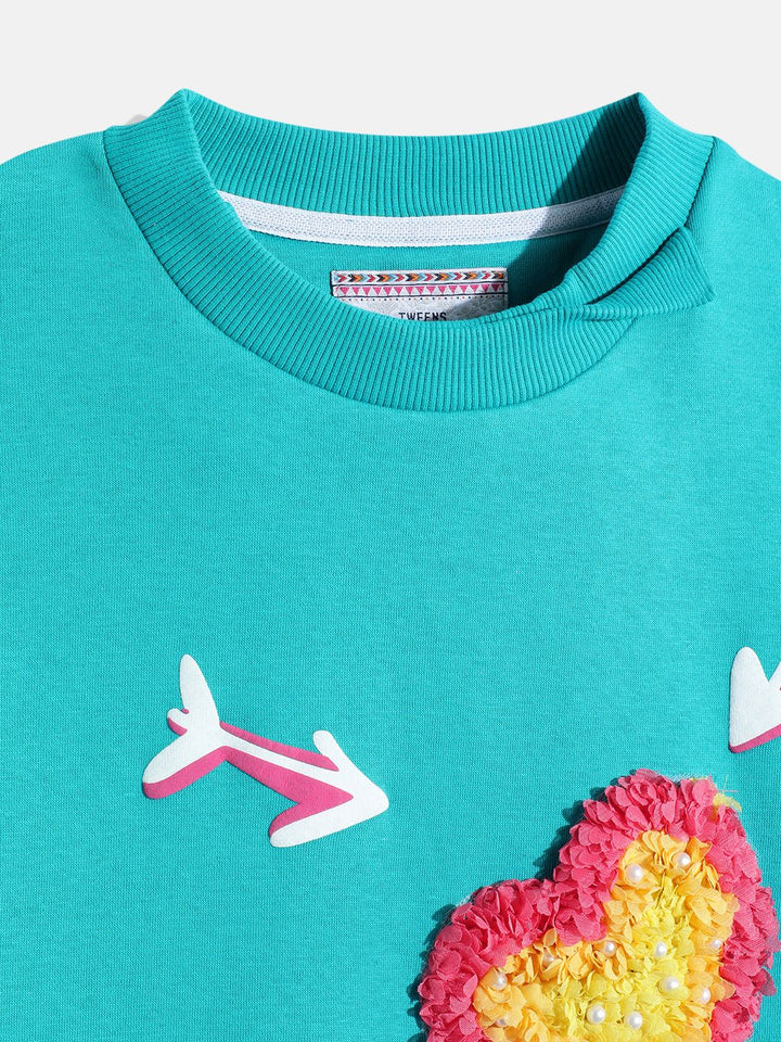 Monte Carlo Kids Girls Typography Printed Sweatshirt