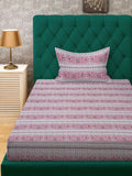 Myntra Elegant Homes Pink Floral 400 TC Single Bedsheet with 1 Pillow Covers