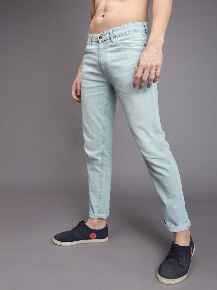 The Indian Garage Co Men Blue Slim Fit Low-Rise Clean Look Stretchable Jeans