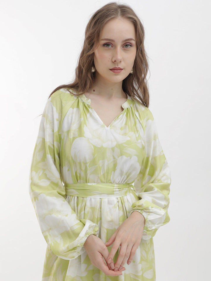 RAREISM Floral Printed Fit & Flare Midi Dress