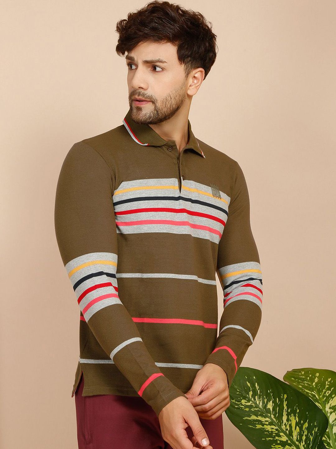 Sweet Dreams Men Striped Cotton Lounge T-Shirt