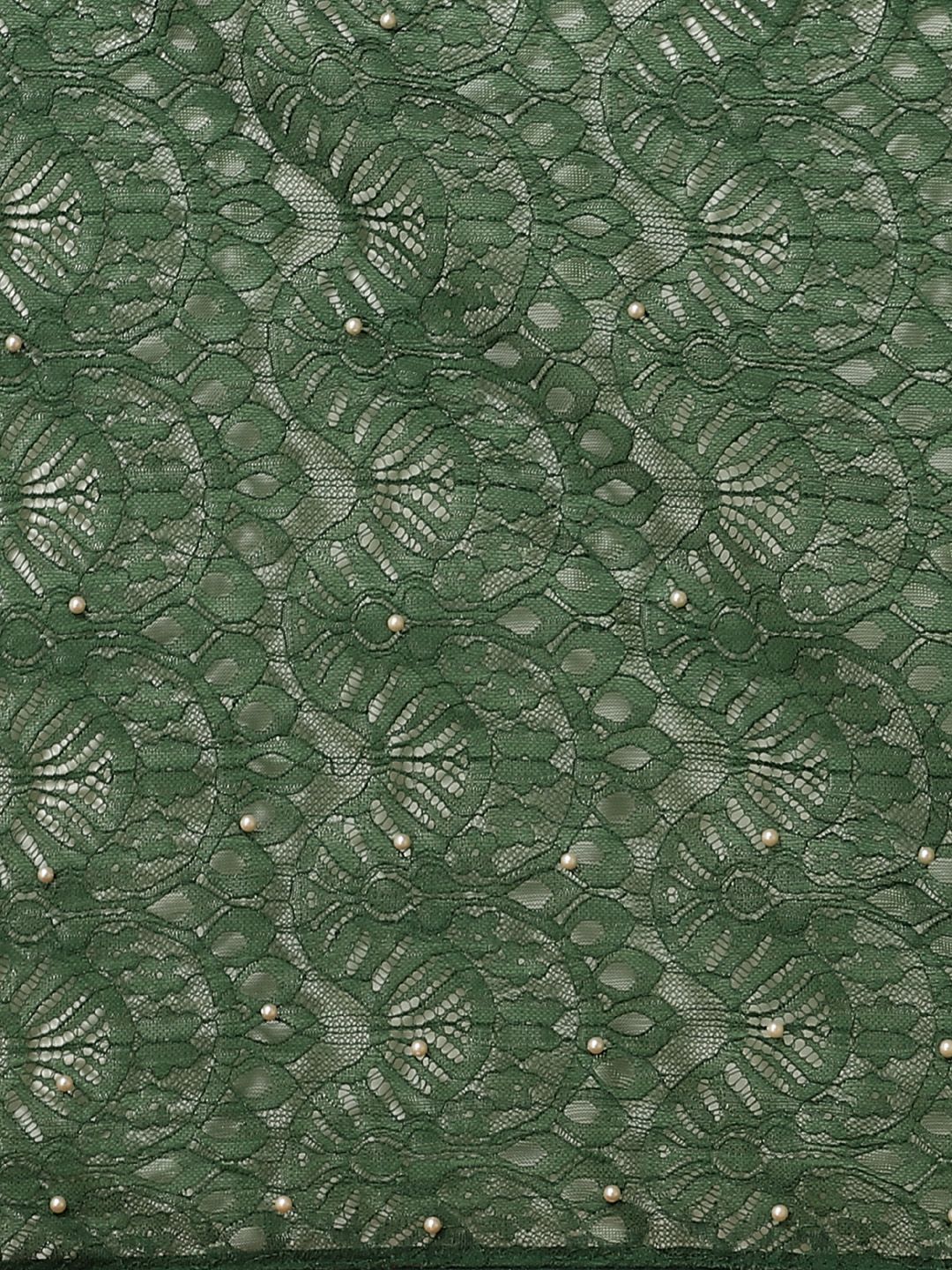 Saree mall Green Woven Design Supernet Saree