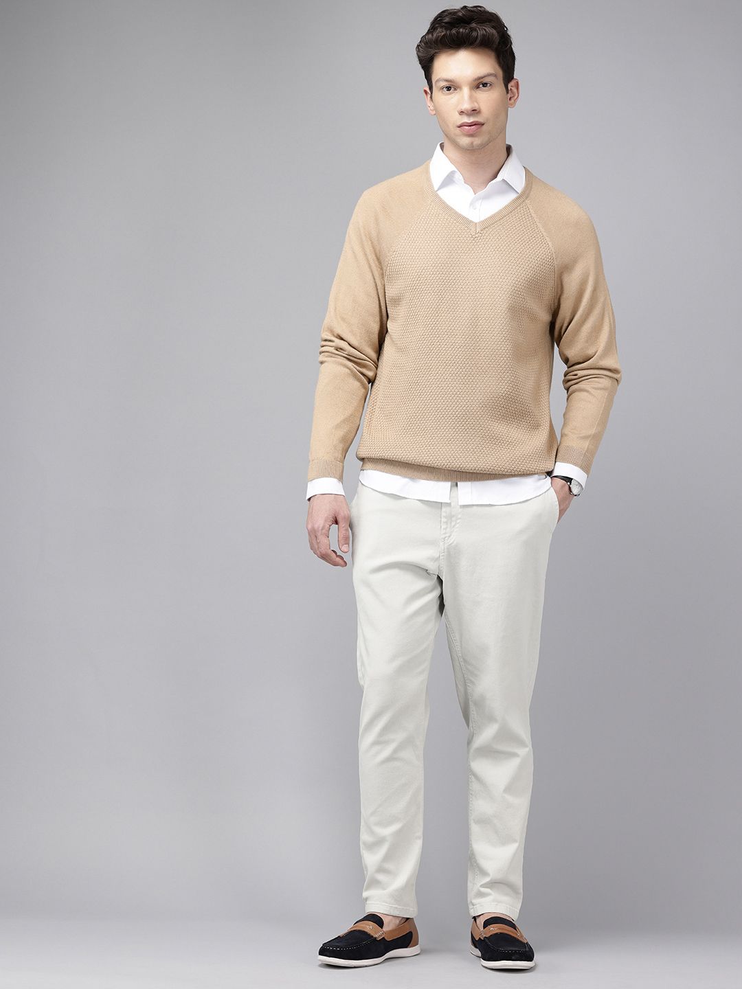 Park Avenue V-Neck Cable Knit Pullover Sweater