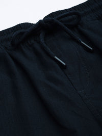 The Indian Garage Co Men Linen Cotton Slim Fit Cargo Shorts