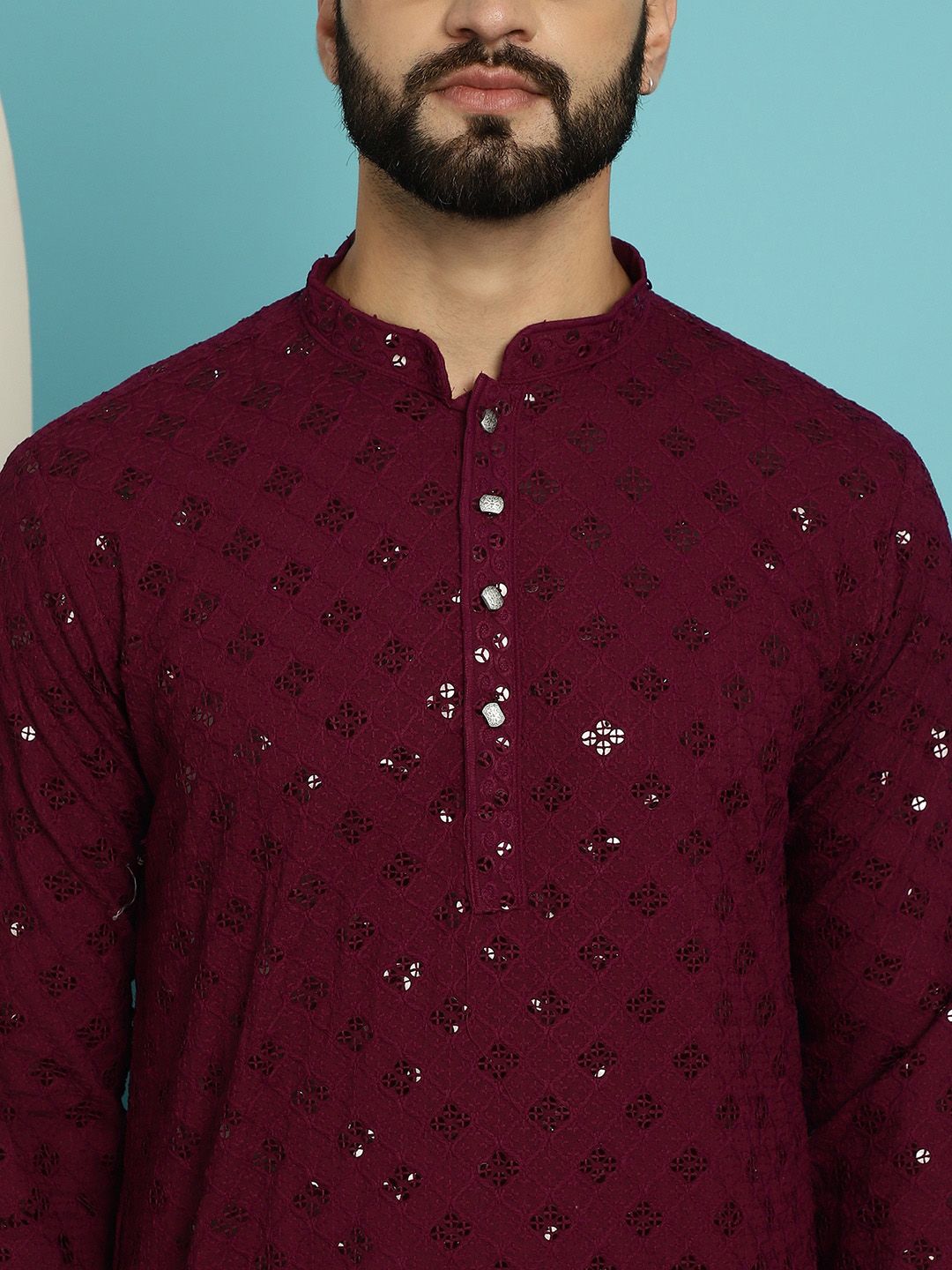 SOJANYA Embroidered Pure Cotton Kurta with Churidar