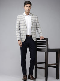 Park Avenue Checked Single-Breasted Super Slim Fit Formal Blazer