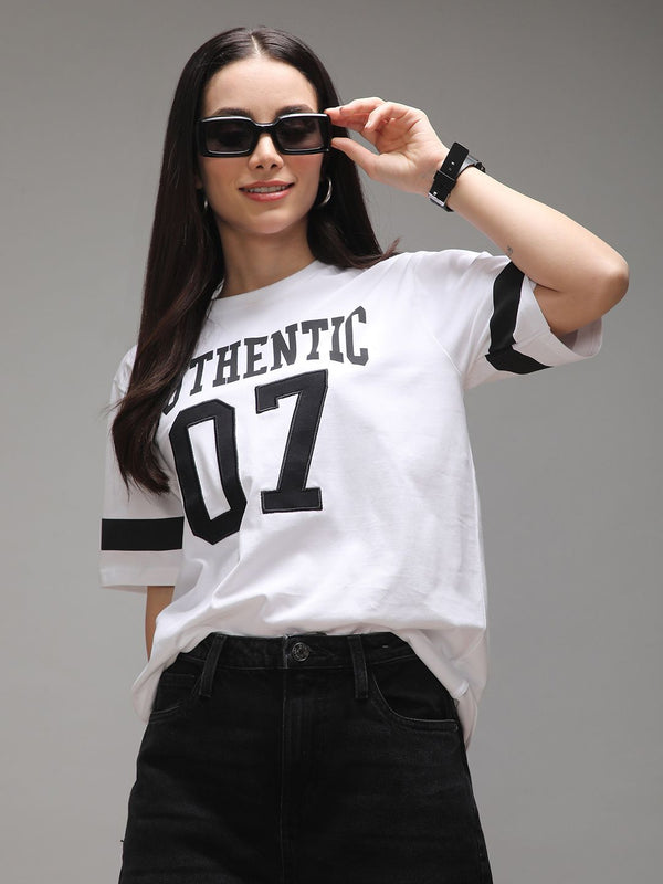 DILLINGER Women Short Sleeve Oversized Crew Neck Printed Tshirt
