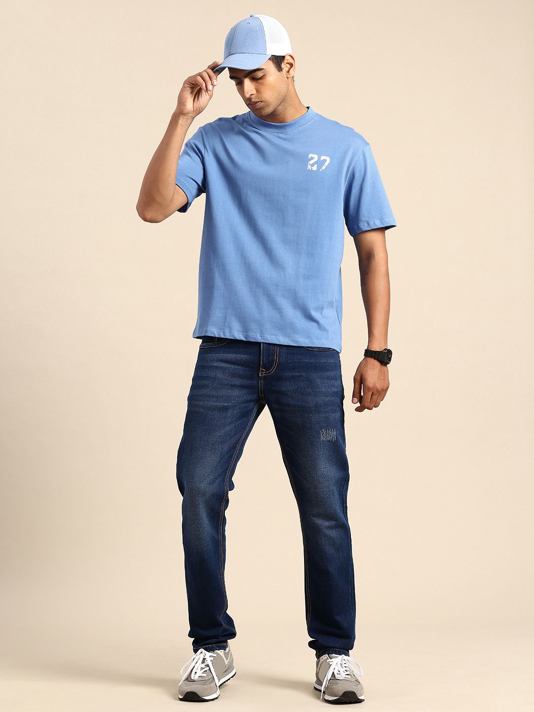 Being Human Brand Logo & Graphic Printed Pure Cotton Relaxed Fit T-shirt