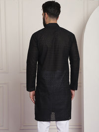 SOJANYA Lelaki Black Thread Work Kurta