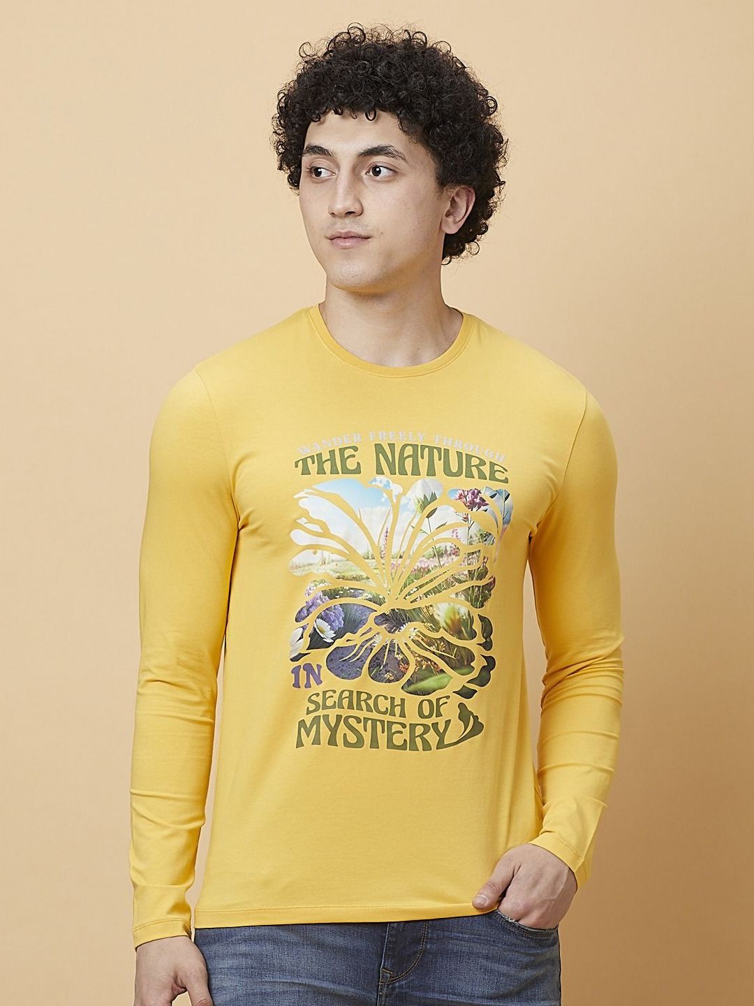 Being Human Men Biker Printed Raw Edge T-shirt