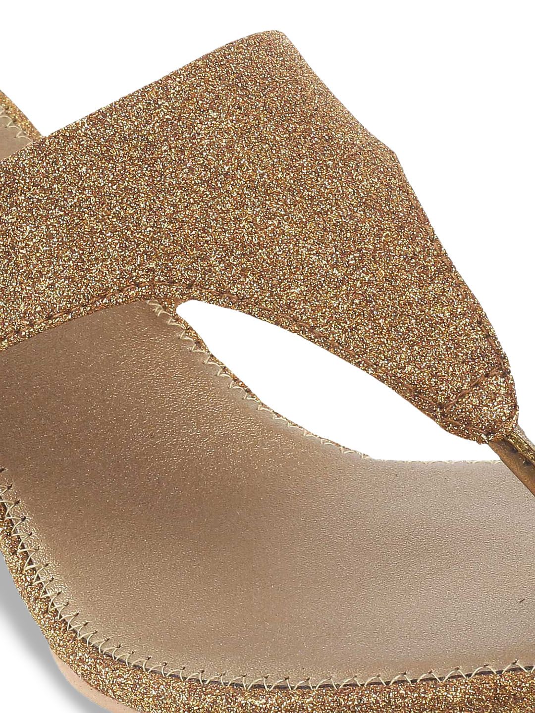 Mochi Women Gold-Toned Embellished Heels