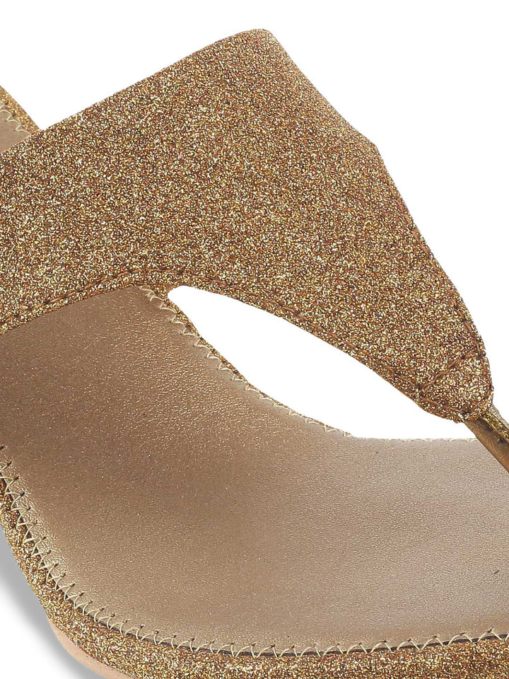 Mochi Women Gold-Toned Embellished Heels