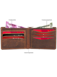 Teakwood Leathers Men Textured RFID Leather Two Fold Wallet