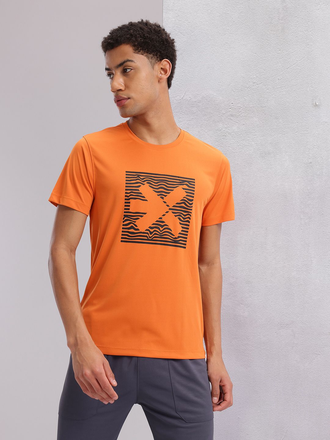 HRX by Hrithik Roshan Brand Logo Print Rapid-Dry Training T-shirt