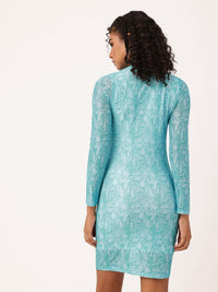 DressBerry Endearing Abstract Printed Soft Mesh Sheath Mini Dress