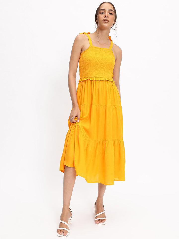 DressBerry Perfect Vacay Vibes Smocked Midi Sundress