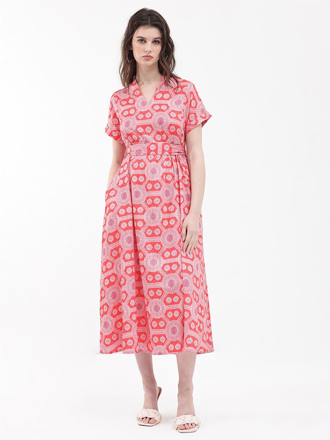 RAREISM Floral Print Fit & Flare Midi Dress