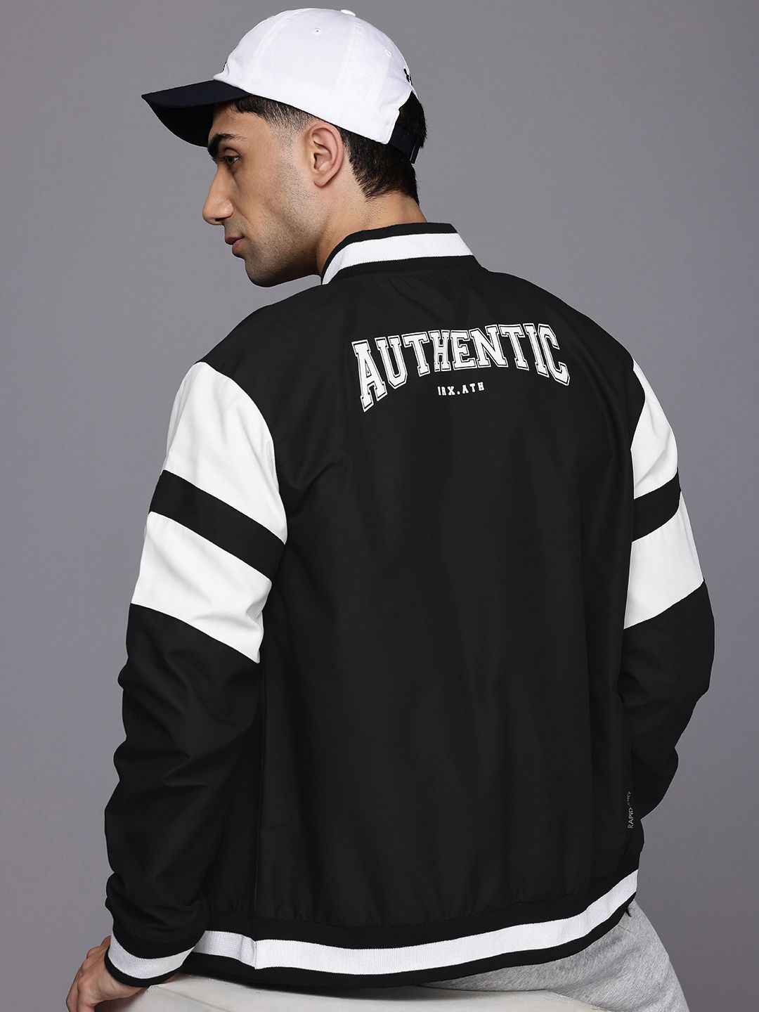 HRX by Hrithik Roshan Prosport-Collection Typography Printed Varsity Jacket