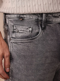 Mr Bowerbird Men Tapered Fit Mid-Rise Heavy Fade Cropped Stretchable Cargo Styles Jeans