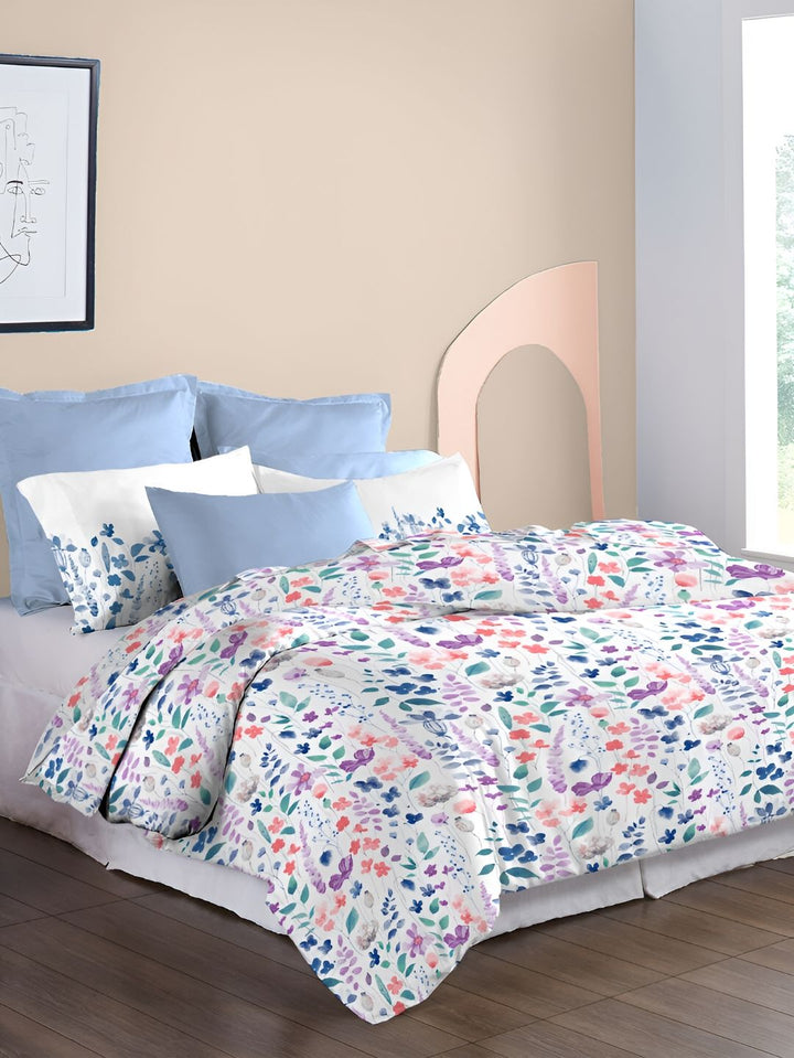 MYTRIDENT Sussana Soft Comfort Flat 210TC King Pure Cotton 1 Bedsheet with 2 Pillow Covers