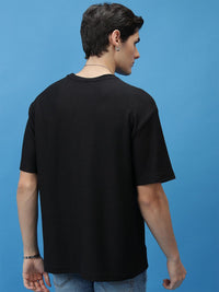 HIGHLANDER Drop-Shoulder Sleeves Oversized Popcorn structured T-shirt